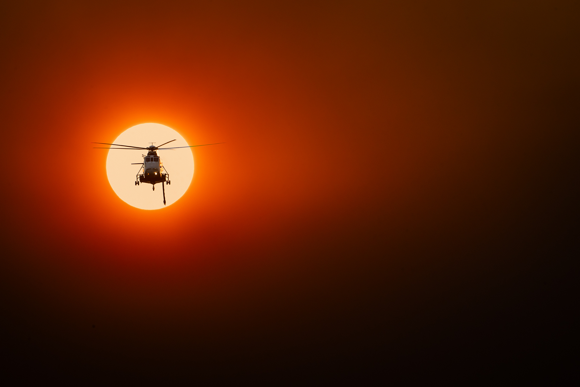 helicopter in eclipse