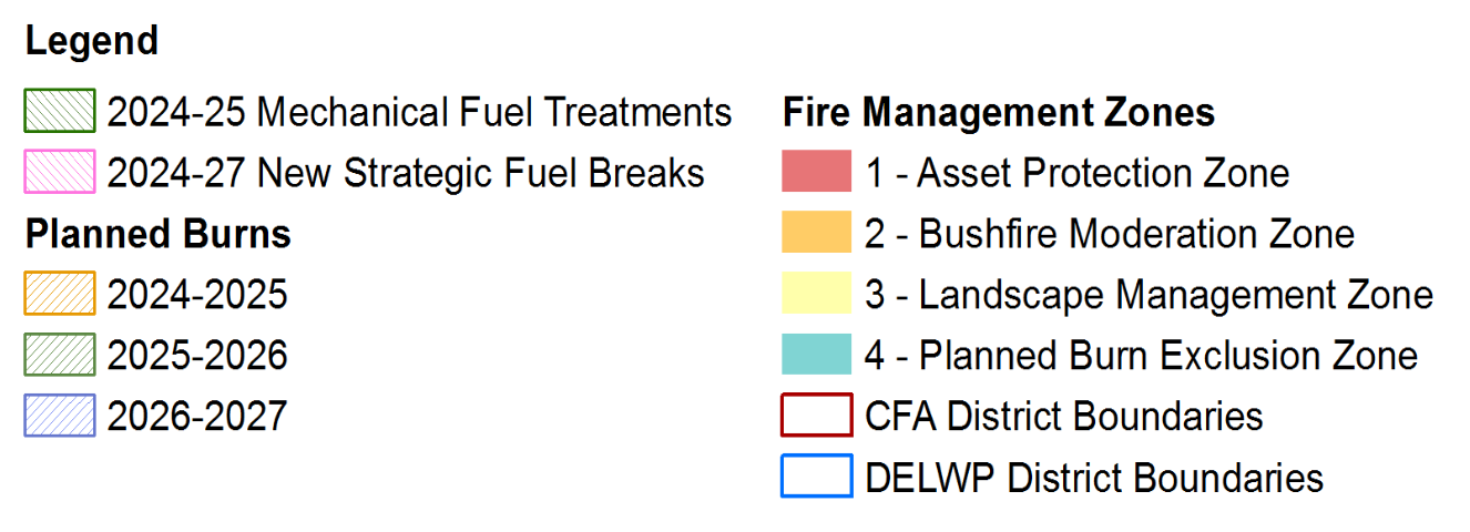 Map legend for 2024 Joint Fuel Management Program